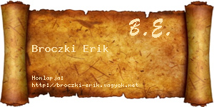 Broczki Erik névjegykártya