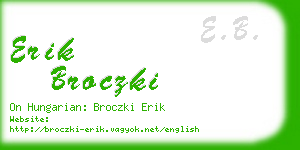 erik broczki business card